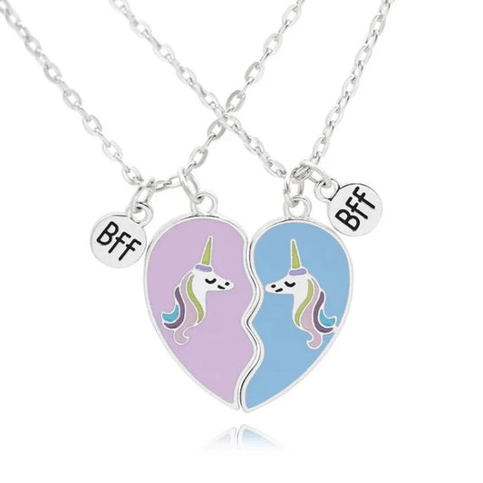 * BFF NECKLACE SET: UNICORNS BLUE & PINK