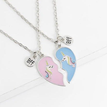 * BFF NECKLACE SET: UNICORNS BLUE & PINK