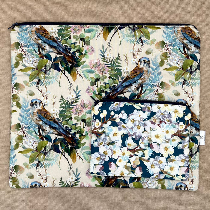 Bird & Butterfly Garden  - Project Bag with Coordinating Notions Pouch