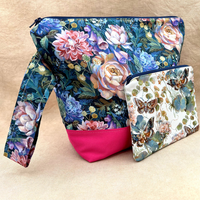 Bird & Butterfly Garden  - Project Bag with Coordinating Notions Pouch