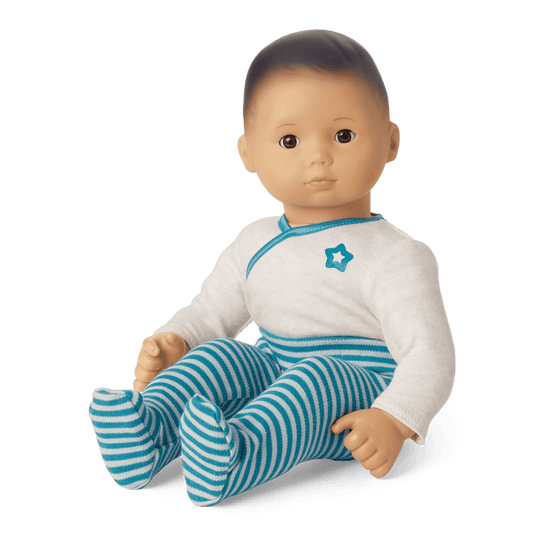 Bitty Baby® Doll #4 with black hair in Soft Blue