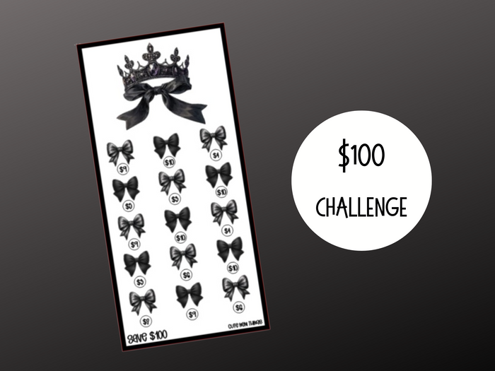 Black Bow Crown | Savings Insert or Cash Envelope | 100