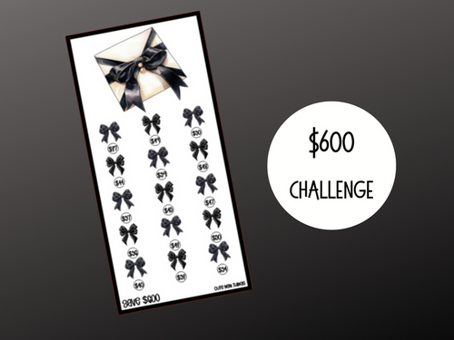 Black Bow Envelope | Savings Insert or Cash Envelope | 600