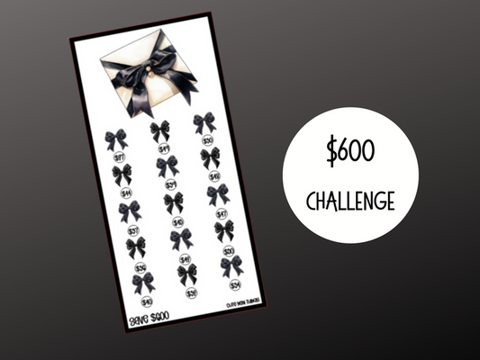 Black Bow Envelope | Savings Insert or Cash Envelope | 600
