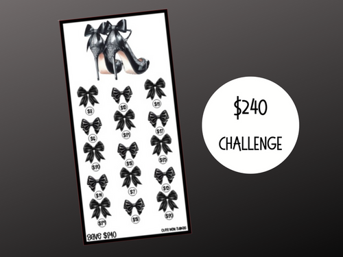 Black Bow Heels | Savings Insert or Cash Envelope | 240