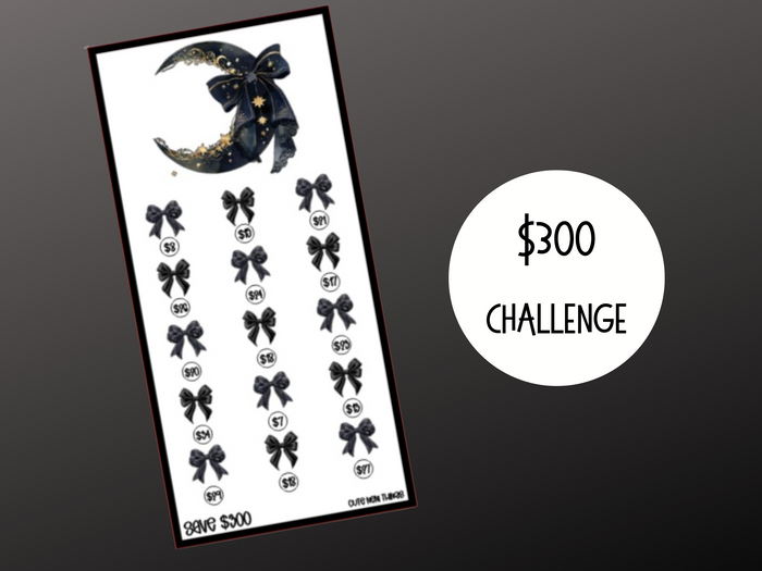 Black Bow Moon | Savings Insert or Cash Envelope | 300