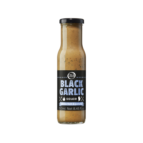 Bottle of black garlic sauce