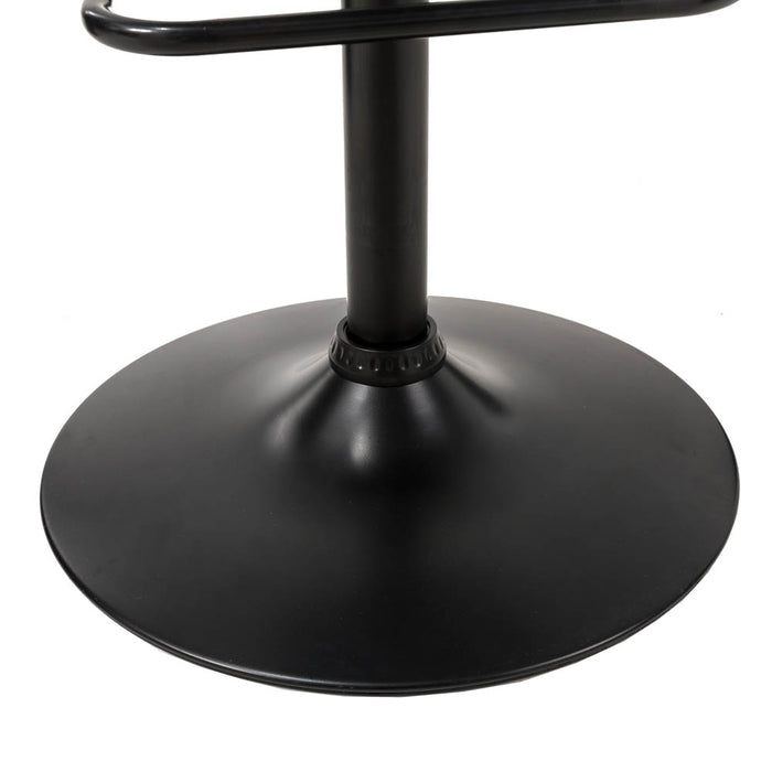 Black Leatherette Gaslift Adjustable Swivwl Bar Stools, Set of 2