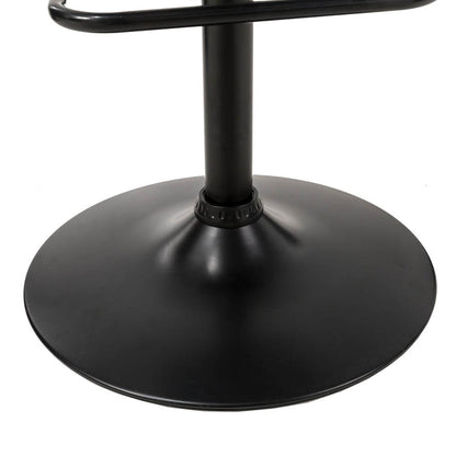 Black Leatherette Gaslift Adjustable Swivwl Bar Stools, Set of 2