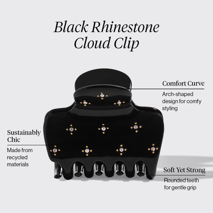 KITSCH Black Rhinestone Cloud Claw Clip - product infographic