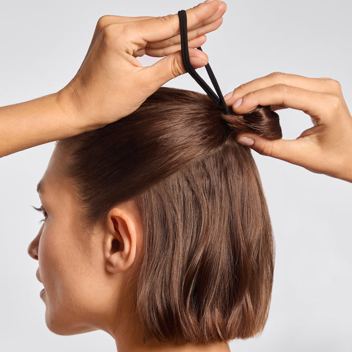 KITSCH Black Seamless Hair Elastics 8pc Set — packaging shot on a white background