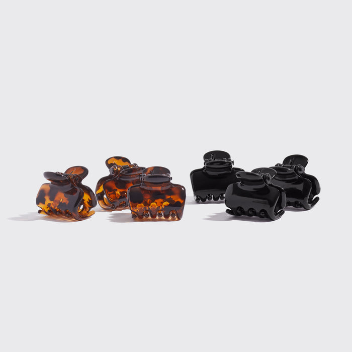 KITSCH Black Tort Mini Cloud Claw Clips 6pc — hero product shot
