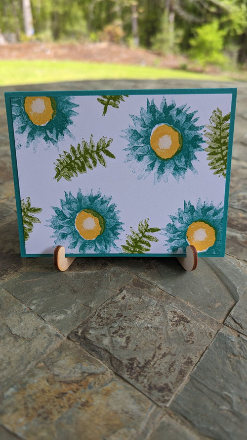 Blank Blue Flower Greeting Card