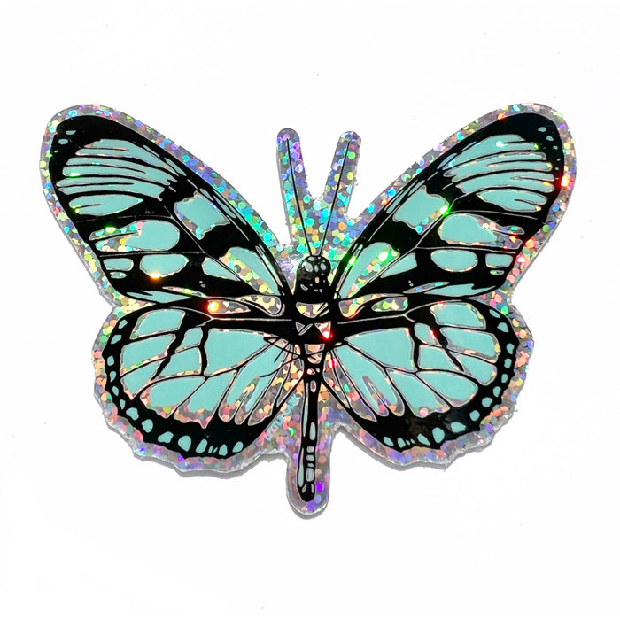 Blue Butterfly Glitter Sticker