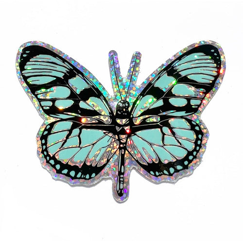 Blue Butterfly Glitter Sticker