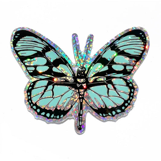 Blue Butterfly Glitter Sticker