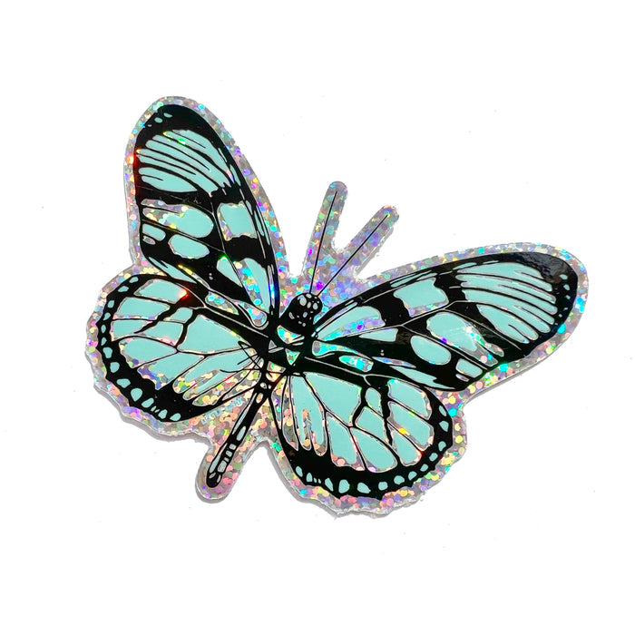 Blue Butterfly Glitter Sticker