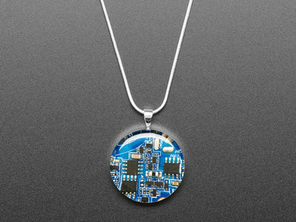Blue Circuit Board Pendant Necklace with Silver Chain [Discontinued] by Circuit Breaker Labs - The Pi Hut