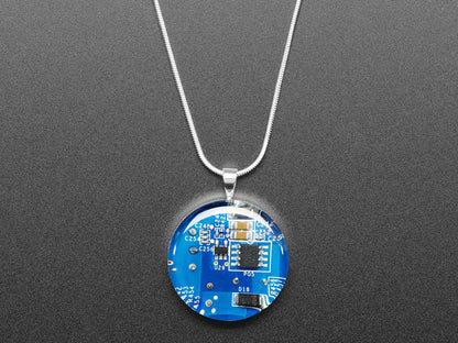 Blue Circuit Board Pendant Necklace with Silver Chain [Discontinued] by Circuit Breaker Labs - The Pi Hut