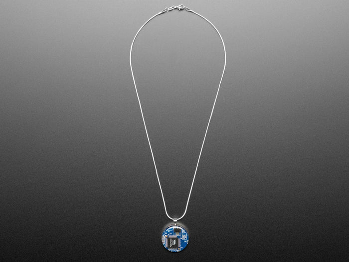 Blue Circuit Board Pendant Necklace with Silver Chain [Discontinued] by Circuit Breaker Labs - The Pi Hut