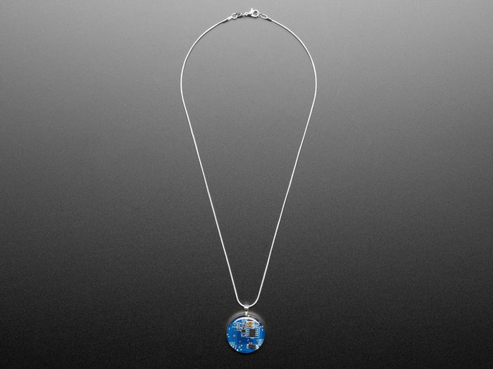 Blue Circuit Board Pendant Necklace with Silver Chain [Discontinued] by Circuit Breaker Labs - The Pi Hut