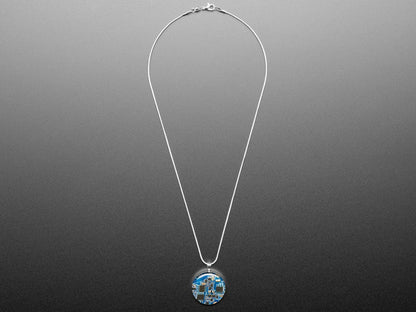 Blue Circuit Board Pendant Necklace with Silver Chain [Discontinued] by Circuit Breaker Labs - The Pi Hut
