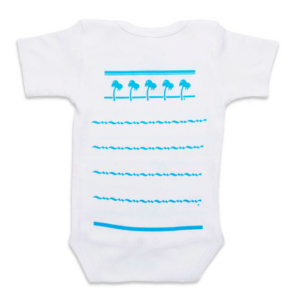front of blue onesie