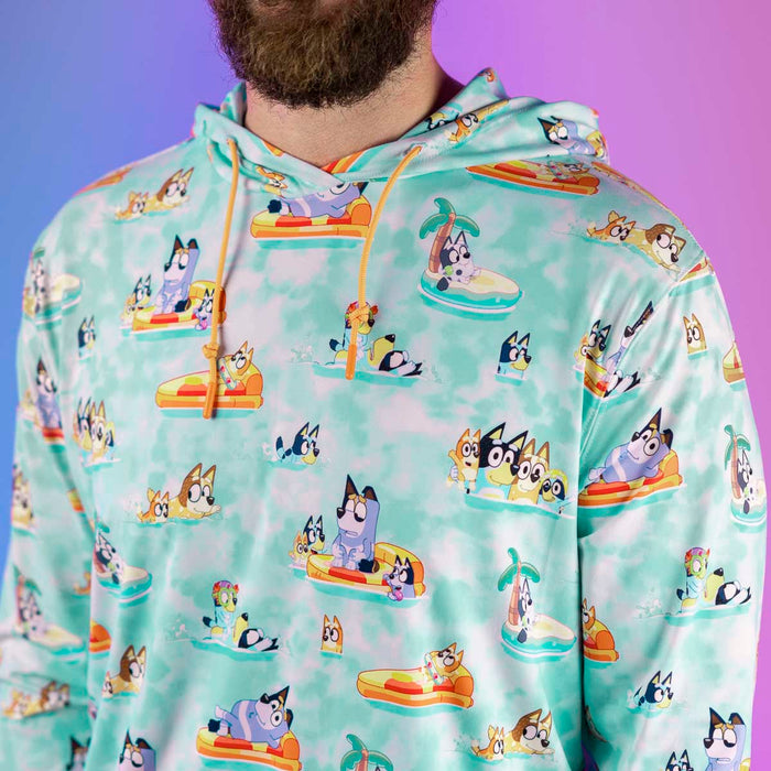 RSVLTS Bluey Performance Hoodie Bluey "Everybody in the Pool" – Performance Hoodie