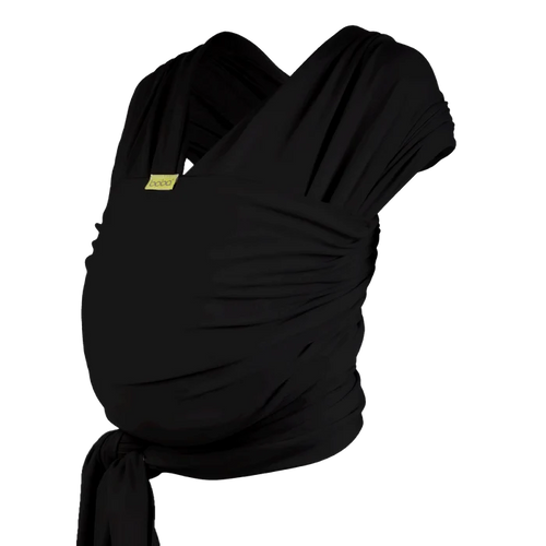 A Boba Classic Baby Wrap, made from a soft 95% French Terry cotton blend and 5% Spandex. Ergonomic, award-winning design fits babies from 7 Ibs to 35 Ibs, best up to 20 Ibs. Machine washable, dryer friendly, and certified hip-healthy. Black