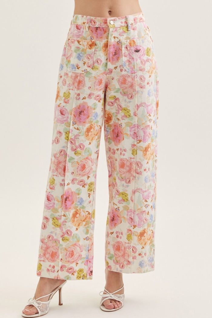 Botanical Gardens Printed Wide Leg Pants