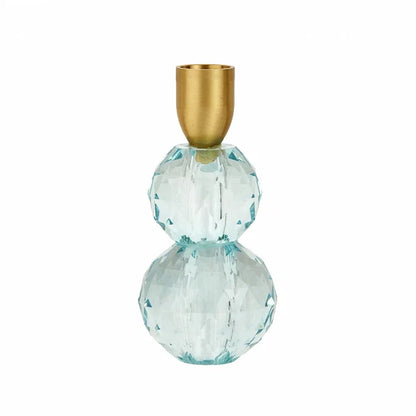 Bougeoir Karaca Home Vicki en verre, bleu, 6x13 cm