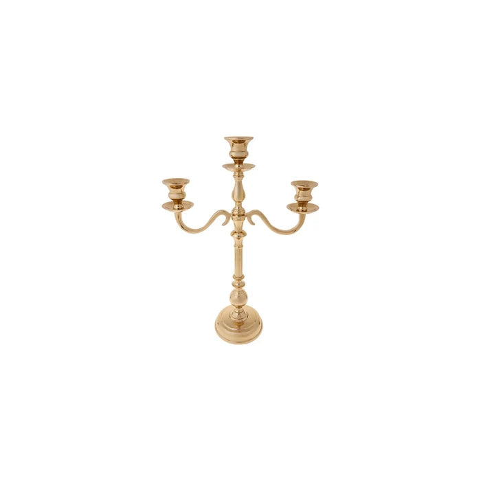 Bougeoir Karaca Jolie, 3 pièces, Or, 22,5 cm