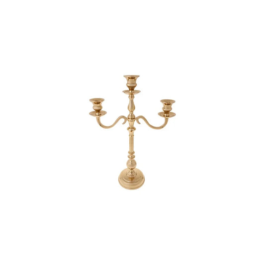 Bougeoir Karaca Jolie, 3 pièces, Or, 22,5 cm