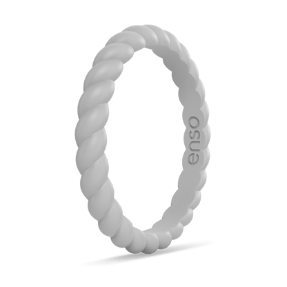 Braided Stackable Silicone Ring - Misty Grey