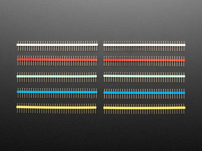 Break-away 0.1" 36-pin strip male header - Rainbow Combo 10 Pack by The Pi Hut - The Pi Hut