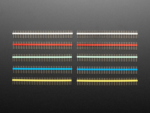 Break-away 0.1" 36-pin strip male header - Rainbow Combo 10 Pack by The Pi Hut - The Pi Hut