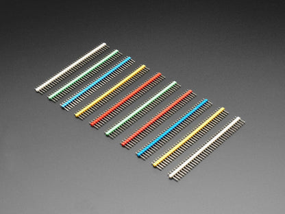 Break-away 0.1" 36-pin strip male header - Rainbow Combo 10 Pack by The Pi Hut - The Pi Hut