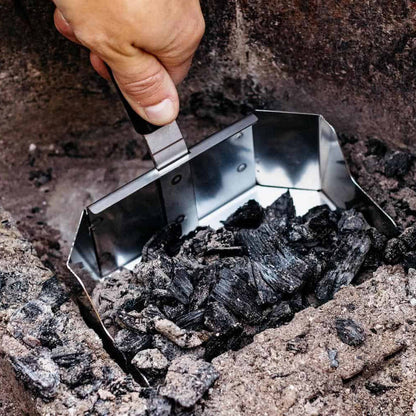 Removing ash with a Breeo Ash Shovel