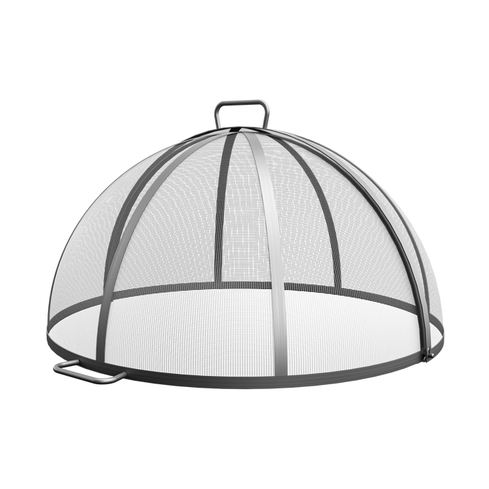 Spark screen mesh dome with a handle on a white background