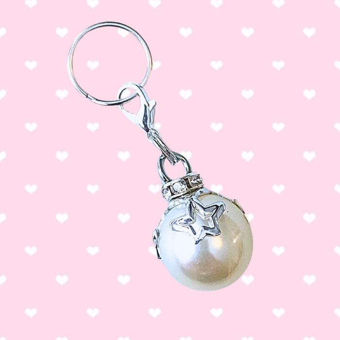 * Bridle Charm: Pearl - Large White w/Stars •NEW