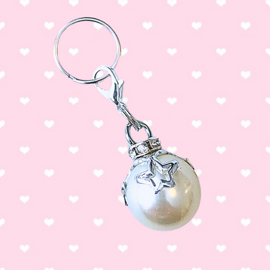 * Bridle Charm: Pearl - Large White w/Stars •NEW