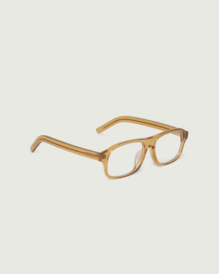 Amber::Briggs  Eyeglasses square yellow acetate front diagonal