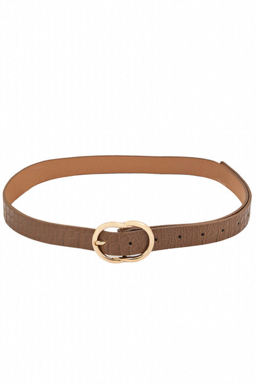 Brown Croc Double Circle Belt