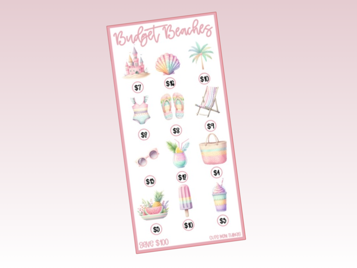 Budget Beaches | Savings Insert or Cash Envelope | Coquette | 100
