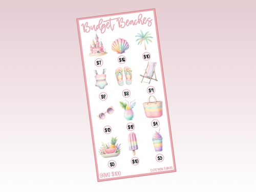 Budget Beaches | Savings Insert or Cash Envelope | Coquette | 100