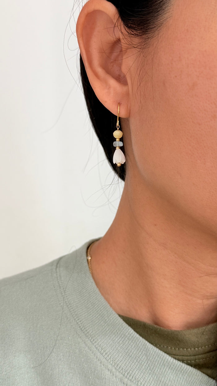 Buff n Blue Pikake earrings
