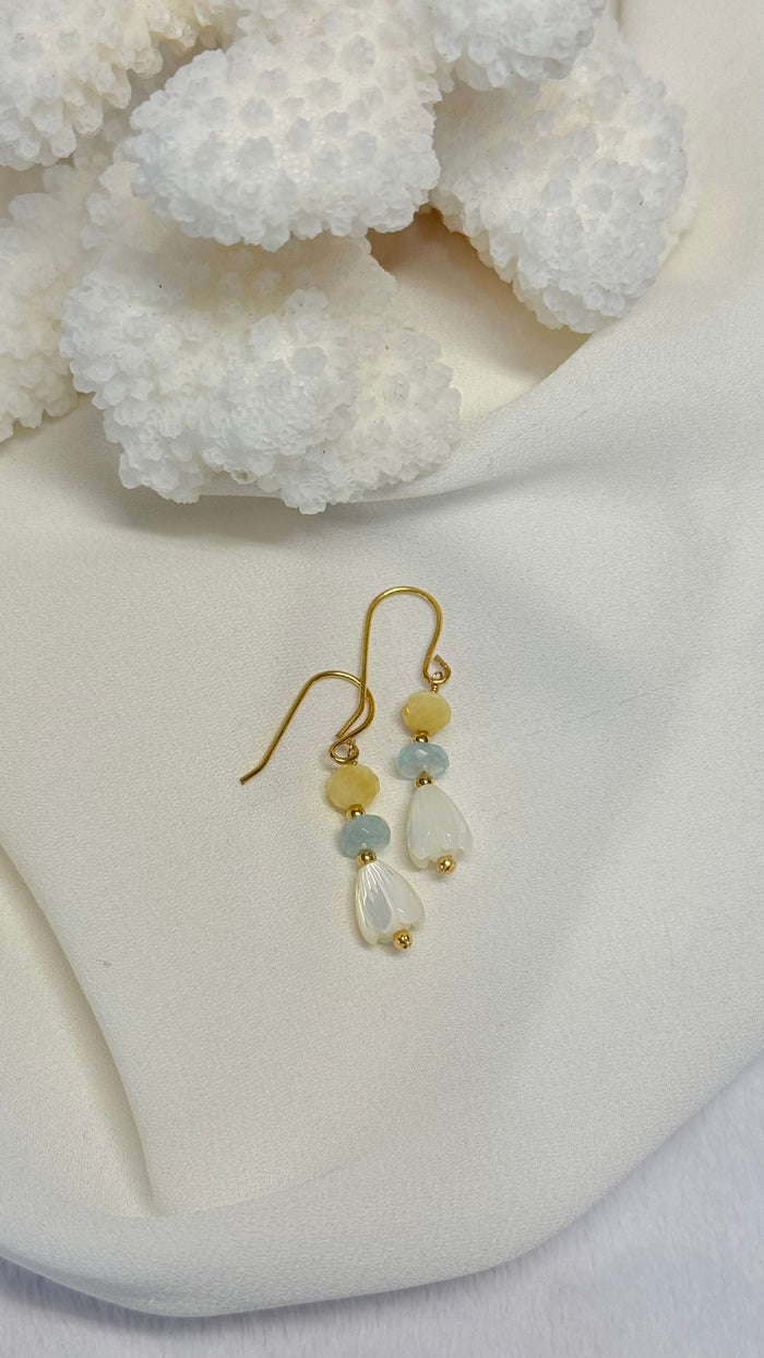 Buff n Blue Pikake earrings