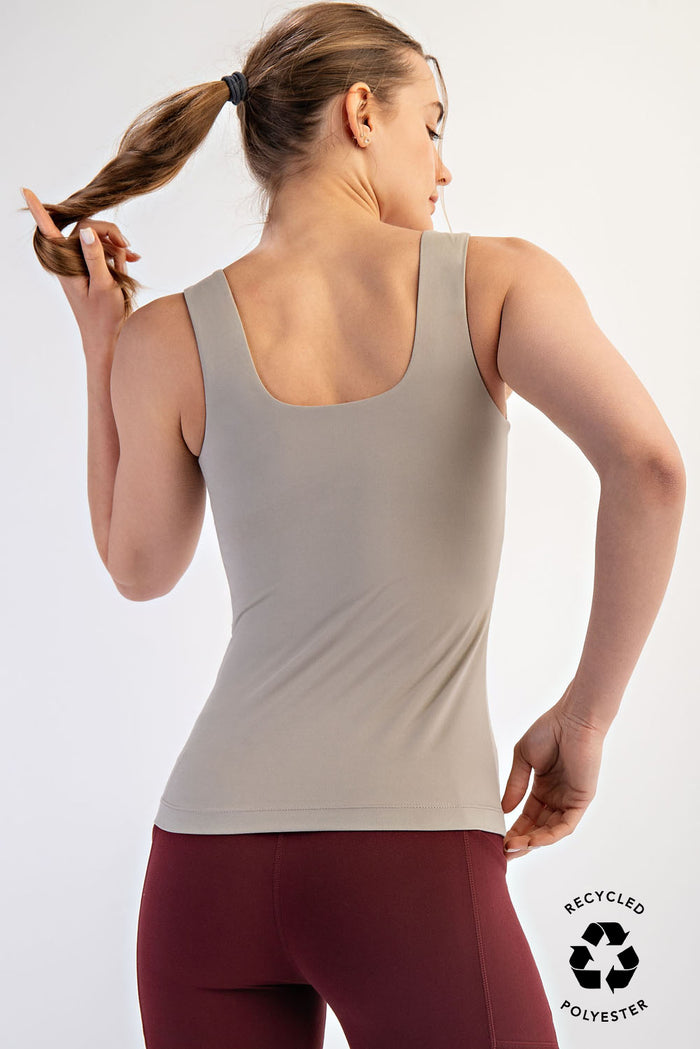 Butter Square Neck Tank - Stone Taupe