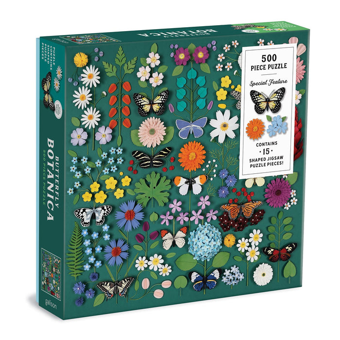 Butterfly Botanica 500 Piece Puzzle with Shaped Pieces 500 Piece Puzzles Diana Beltran Herrera