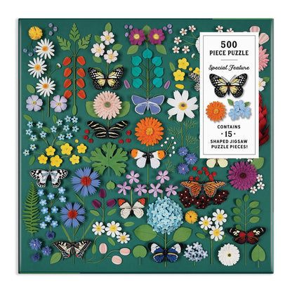 Butterfly Botanica 500 Piece Puzzle with Shaped Pieces 500 Piece Puzzles Diana Beltran Herrera